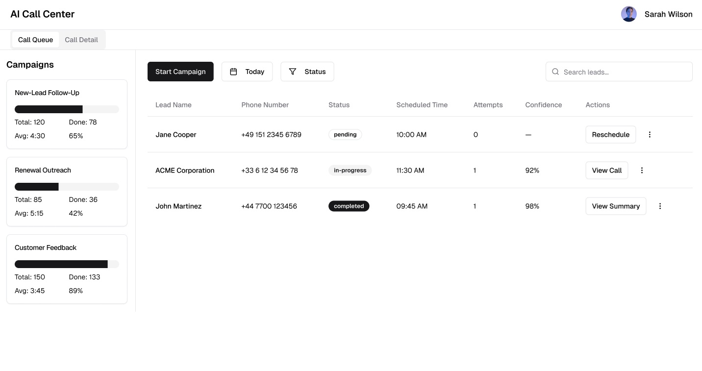 Voice support interface